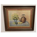 Folk Art Vintage Primitive Still Life Painting