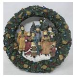 Christmas Carolers Plaster Wreath