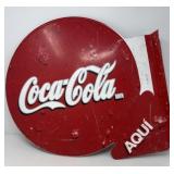Coca Cola Aqui Metal Sign