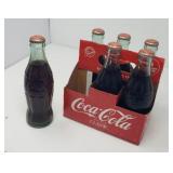 Commemorative Coca-Cola 6 Pack of Glass Bottles.