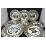 Set of Eight Bicentennial Pewter Plates
