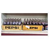 Pepsi Bottles and Two Plastic Crates