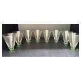 Uranium Glass Footed Parfait Tumblers