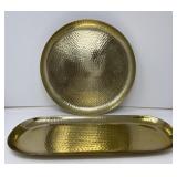 Hammered Gold Metal Trays