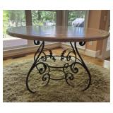Wrought Iron and Wood Dining Table