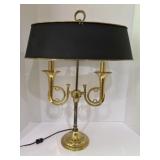 Brass French Horn Bouillotte Lamp