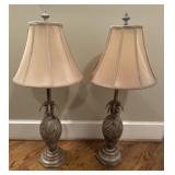 Distressed Gold Tone Table Lamps
