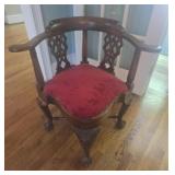 Traditional Corner Mahogany Arm Chair