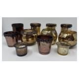 Speckled Gold Tone Candle Holders