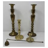 Pair of Baldwin Brass Candlesticks and More