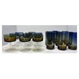 Blue and Amber Glassware