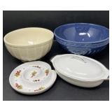 Ceramic Mixing Bowls with Covered Casserole