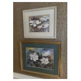 Framed Floral Artwork Signed