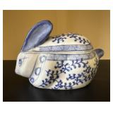 Blue and White Bunny Trinket Box