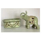 Ceramic Elephant and Bonsai Planter