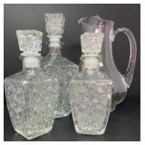 Glass Decanters with Pitcher