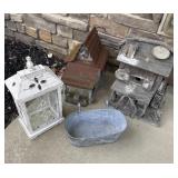 Birdhouses, Planter, and Lantern