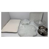 Ceramic, Glass, Silver Plate Serving Dishes