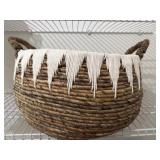 Rattan and Macrame Basket