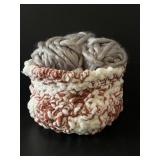 Hand Crafted Basket with Chenille Yarn