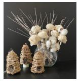 Reed and Cotton Seed Decor