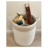 Niddy Noody with Basket of Natural Wool Yarn