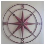 Decorative Wall Art Metal Map Compass