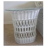 Wicker End Tables with Glass Top