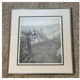 Framed Drawing of Yosemite Valley