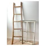 Farmhouse Five Wrung Ladder with Window Frame