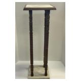 Marble and Wood Plant Stand
