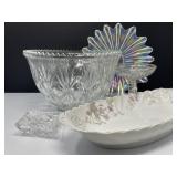 Punch Bowl, Glass , Crystal, Austrian Platter