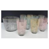 Mid Century Dot Glasses, Ice Bucket