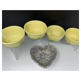 Corn Bowls, Spongeware Heart Bowl