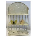 Metal "Bee" Shelf with Bee Votive and Candle