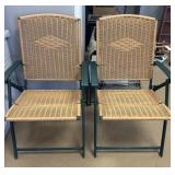 Two Synthetic Wicker Lawn Chairs