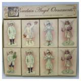 Set of Eight Porcelain Angel Ornaments in Boxes
