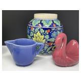 Floral Vase, Pitcher, Swan