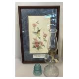 Signed,Numbered Hummingbird Print Lamp, Insulator