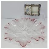 Mikasa Pink Tulip Bowl and Asian Porcelain  Frame
