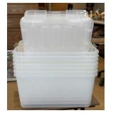 Seven Clear Totes with Lids