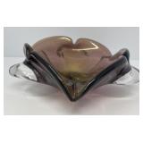 Purple Art Glass Bowl with Gold Specks