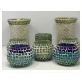 Mosaic Candle Holders and Tote