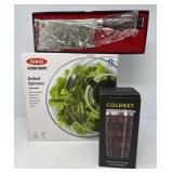 OXI salad spinner, Imarku Meat Cleaver, Tumbler