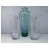 Tall Teal Glass Vase, Tall Clear Bx Glass Vases