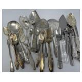 Silver Plate Flatware and Serving Utensils