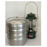 Vintage Camping Gear, Lantern , Picnic Stacker
