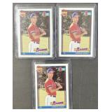 1991 Topps Chipper Jones RC 3 Card Lot