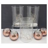 Glass Vases with Firefly Lights Ready to Light