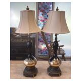Neoclassical Cherub Porcelain Lamps